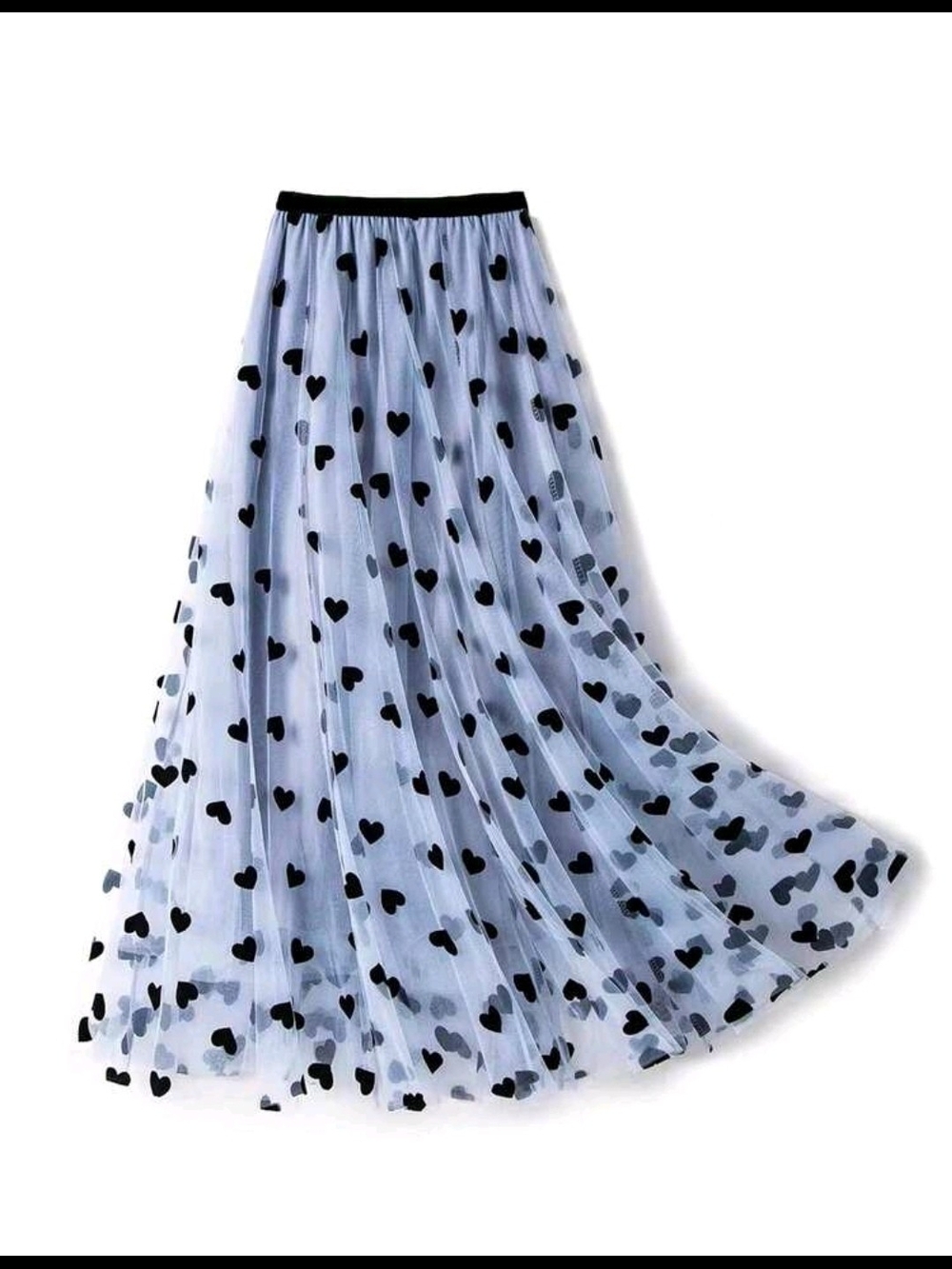 SHEIN CURVE FLOCKED HEART PRINT SKIRT SZ 1X - Picture 2 of 4